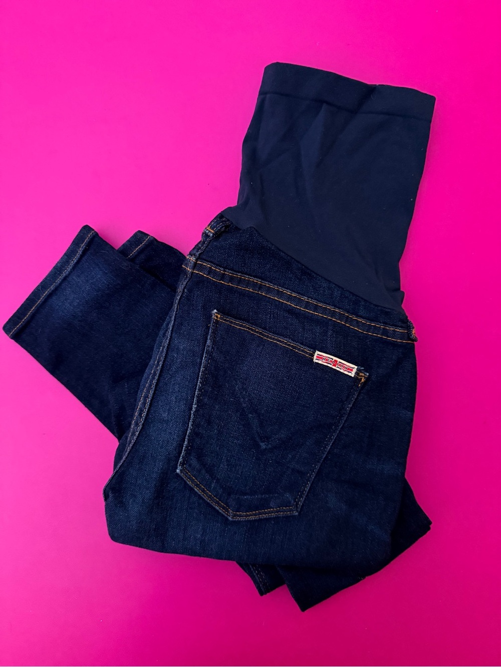 Hudson Jeans Maternity Skinny Jean Full Belly Panel Size 26 Dark Wash Pregnancy